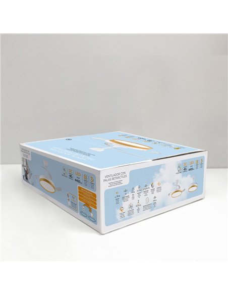 Ventilador LED aspas retráctiles Paneco 45W 4400Lm CCT Dim