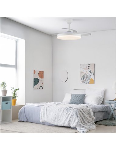 Ventilador LED aspas retráctiles Stars Evo 72W 7920Lm CCT Dim Smart