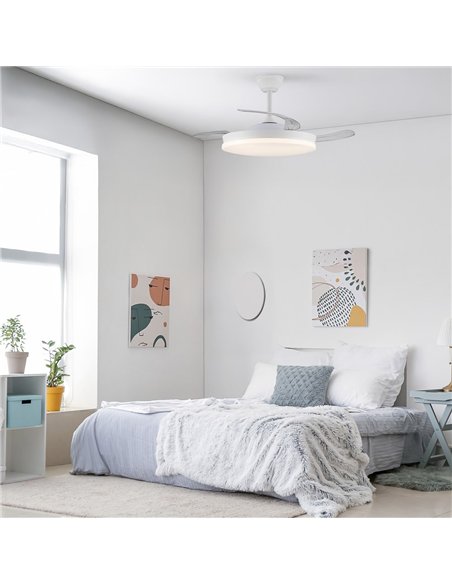 Ventilador LED aspas retráctiles Stars Evo 72W 7920Lm CCT Dim Smart