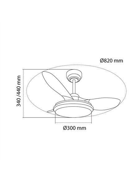 Ventilador de techo LED Stel TL Mini RGB 31W 2980Lm CCT Dim