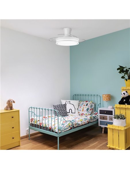 Ventilador LED aspas retráctiles Supereco Long Mini 39W 3822Lm CCT