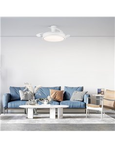 Ventilador LED aspas retráctiles Supereco Long 45W 4400Lm CCT 2