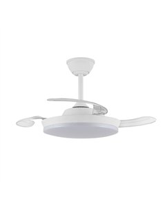 Ventilador LED aspas retráctiles Milky S Eco 39W 3822Lm CCT 2