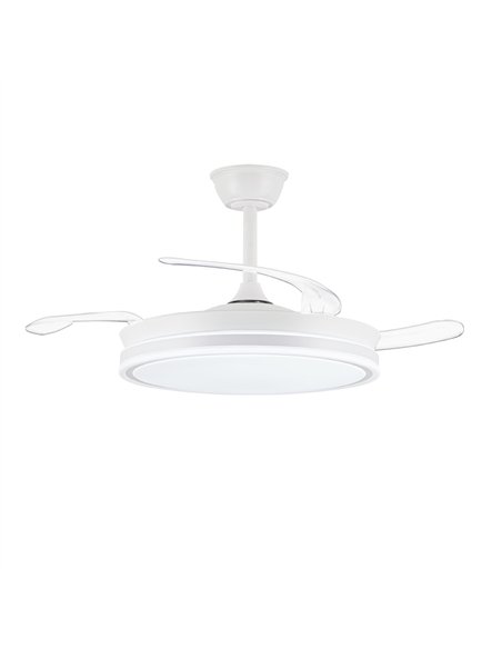 Ventilador LED aspas retráctiles Evo Blanco 72W 7920Lm CCT Dim Smart
