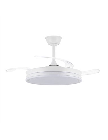 Ventilador LED aspas retráctiles Evo Blanco 72W 7920Lm CCT Dim Smart