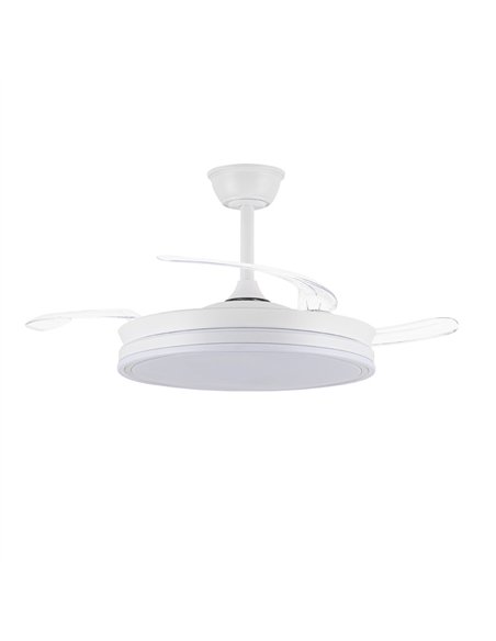 Ventilador LED aspas retráctiles Evo Blanco 72W 7920Lm CCT Dim Smart