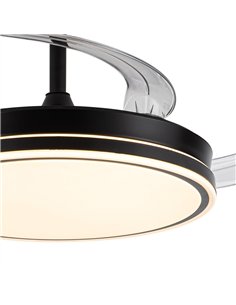 Ventilador LED aspas retráctiles Evo Negro 72W 7920Lm CCT Dim Smart 2