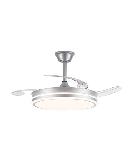 Ventilador LED aspas retráctiles Evo Plata 72W 7920Lm CCT Dim Smart