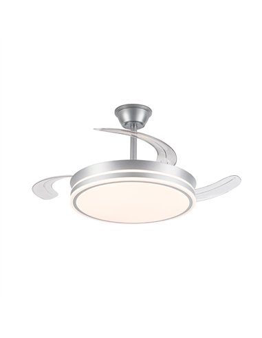 Ventilador LED aspas retráctiles Evo Plata 72W 7920Lm CCT Dim Smart