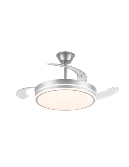 Ventilador LED aspas retráctiles Evo Plata 72W 7920Lm CCT Dim Smart