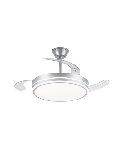 Ventilador LED aspas retráctiles Evo Plata 72W 7920Lm CCT Dim Smart