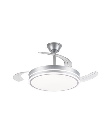 Ventilador LED aspas retráctiles Evo Plata 72W 7920Lm CCT Dim Smart