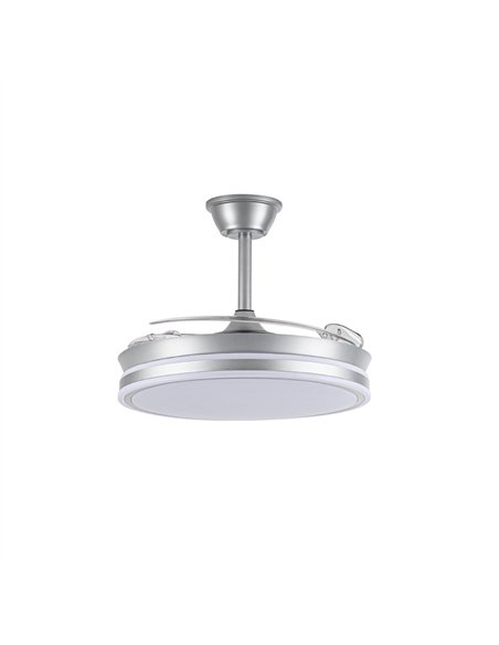 Ventilador LED aspas retráctiles Evo Plata 72W 7920Lm CCT Dim Smart