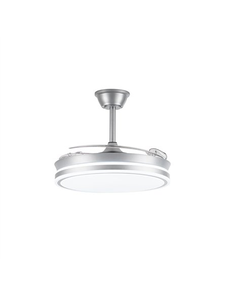 Ventilador LED aspas retráctiles Evo Plata 72W 7920Lm CCT Dim Smart