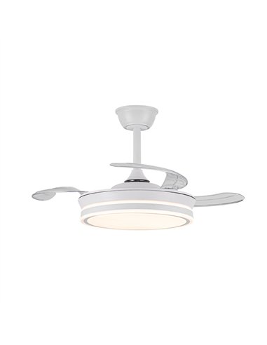 Ventilador LED aspas retráctiles Evo Mini Blanco 46W 5520Lm CCT Dim Smart
