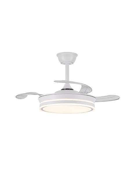 Ventilador LED aspas retráctiles Evo Mini Blanco 46W 5520Lm CCT Dim Smart