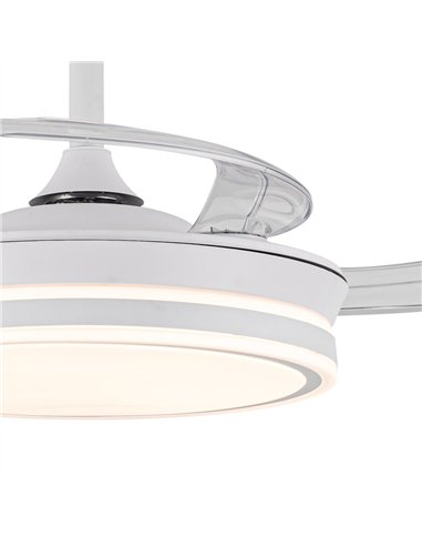 Ventilador LED aspas retráctiles Evo Mini Blanco 46W 5520Lm CCT Dim Smart