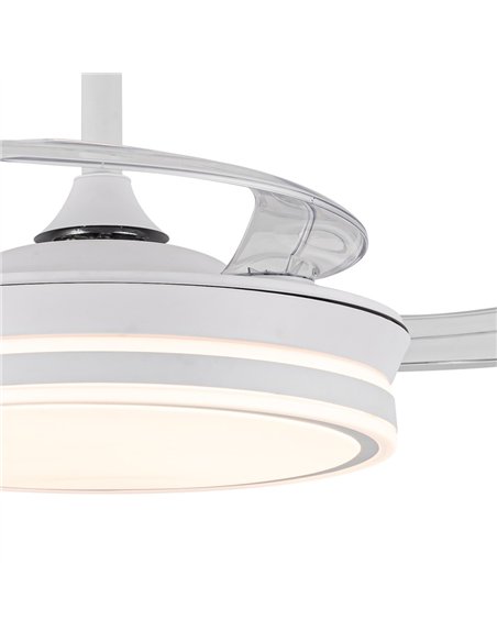 Ventilador LED aspas retráctiles Evo Mini Blanco 46W 5520Lm CCT Dim Smart
