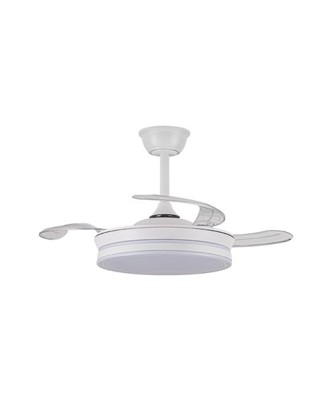 Ventilador LED aspas retráctiles Evo Mini Blanco 46W 5520Lm CCT Dim Smart