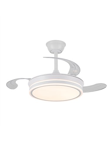 Ventilador LED aspas retráctiles Evo Mini Blanco 46W 5520Lm CCT Dim Smart