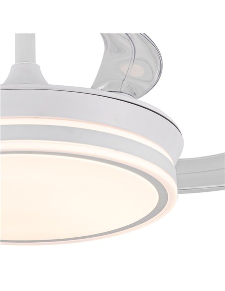 Ventilador LED aspas retráctiles Evo Mini Blanco 46W 5520Lm CCT Dim Smart
