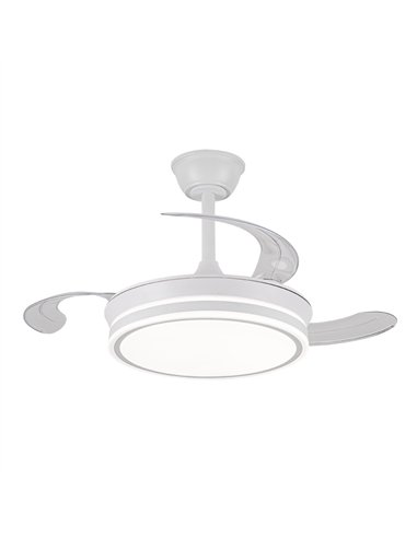 Ventilador LED aspas retráctiles Evo Mini Blanco 46W 5520Lm CCT Dim Smart