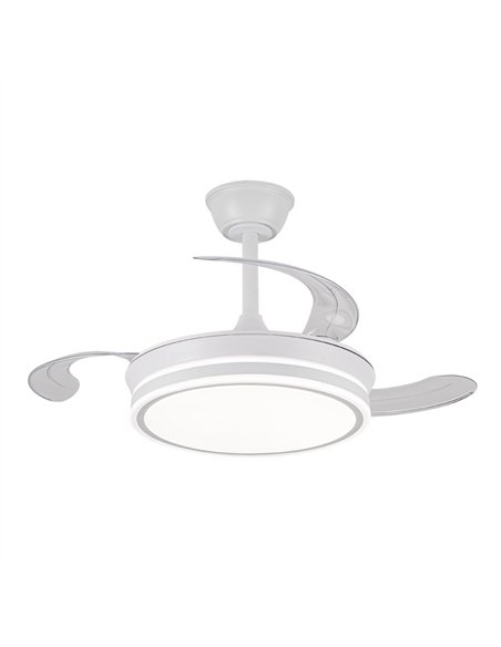 Ventilador LED aspas retráctiles Evo Mini Blanco 46W 5520Lm CCT Dim Smart