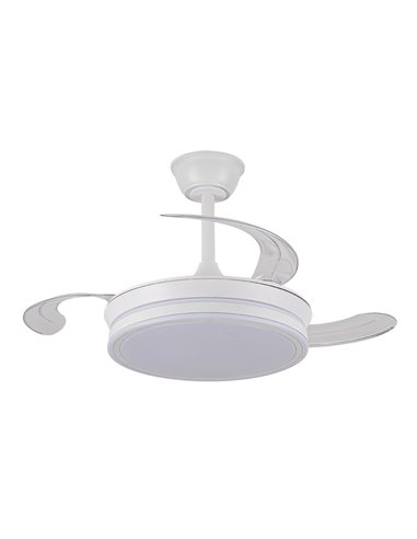 Ventilador LED aspas retráctiles Evo Mini Blanco 46W 5520Lm CCT Dim Smart