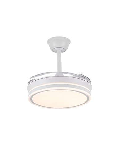 Ventilador LED aspas retráctiles Evo Mini Blanco 46W 5520Lm CCT Dim Smart