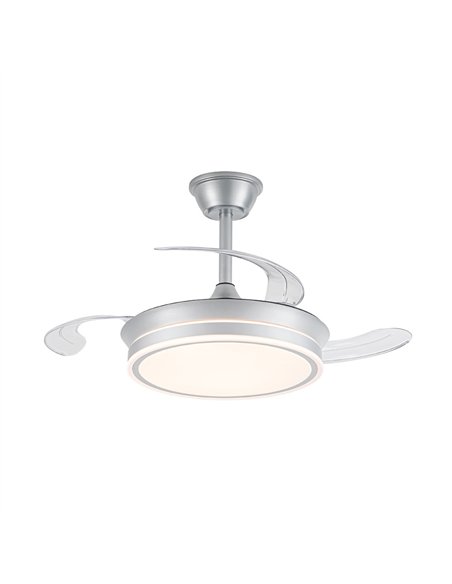 Ventilador LED aspas retráctiles Evo Mini Plata 46W 5520Lm CCT Dim Smart