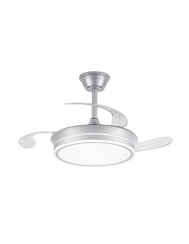 Ventilador LED aspas retráctiles Evo Mini Plata 46W 5520Lm CCT Dim Smart