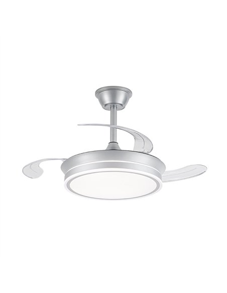 Ventilador LED aspas retráctiles Evo Mini Plata 46W 5520Lm CCT Dim Smart