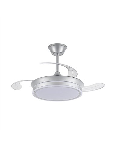 Ventilador LED aspas retráctiles Evo Mini Plata 46W 5520Lm CCT Dim Smart