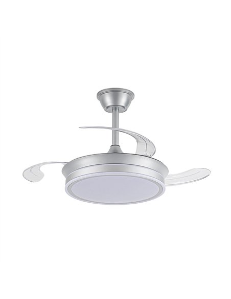 Ventilador LED aspas retráctiles Evo Mini Plata 46W 5520Lm CCT Dim Smart