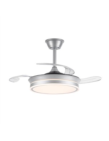 Ventilador LED aspas retráctiles Evo Mini Plata 46W 5520Lm CCT Dim Smart