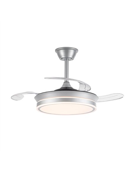 Ventilador LED aspas retráctiles Evo Mini Plata 46W 5520Lm CCT Dim Smart