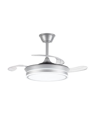 Ventilador LED aspas retráctiles Evo Mini Plata 46W 5520Lm CCT Dim Smart