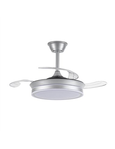 Ventilador LED aspas retráctiles Evo Mini Plata 46W 5520Lm CCT Dim Smart