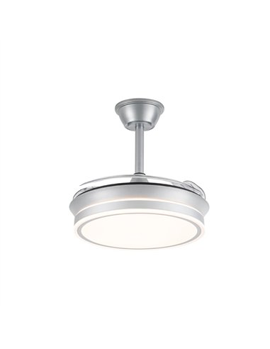 Ventilador LED aspas retráctiles Evo Mini Plata 46W 5520Lm CCT Dim Smart