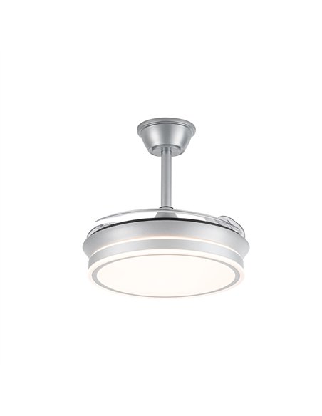 Ventilador LED aspas retráctiles Evo Mini Plata 46W 5520Lm CCT Dim Smart