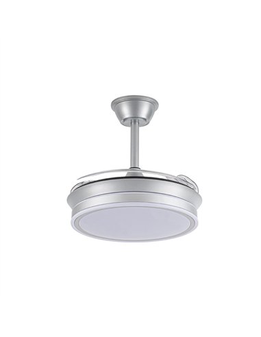 Ventilador LED aspas retráctiles Evo Mini Plata 46W 5520Lm CCT Dim Smart