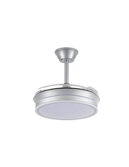 Ventilador LED aspas retráctiles Evo Mini Plata 46W 5520Lm CCT Dim Smart