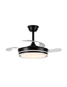 Ventilador LED aspas retráctiles Evo Mini Negro 46W 5520Lm CCT Dim Smart