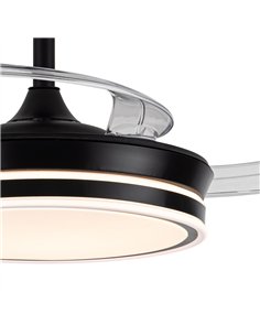 Ventilador LED aspas retráctiles Evo Mini Negro 46W 5520Lm CCT Dim Smart 2