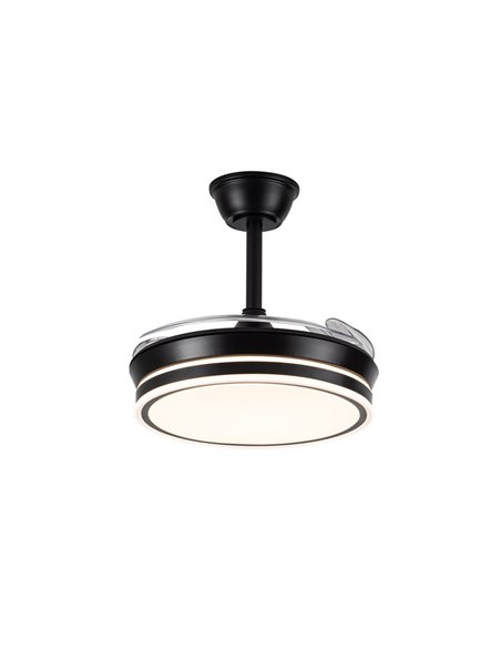 Ventilador LED aspas retráctiles Evo Mini Negro 46W 5520Lm CCT Dim Smart