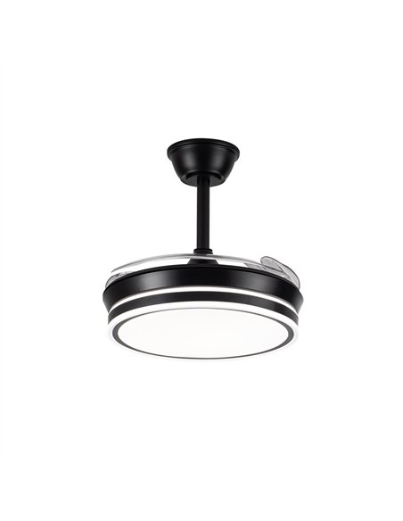Ventilador LED aspas retráctiles Evo Mini Negro 46W 5520Lm CCT Dim Smart
