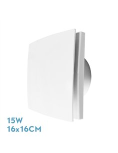 Extractor Baño Lille Blanco 15w 16x16x9,5cm Cuadrado Para Tubos 10cm 2