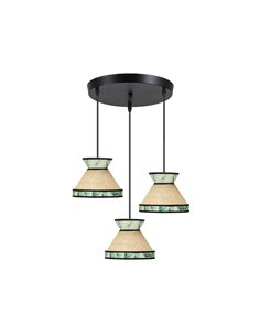 Plafon Constantinopla 3xe27 Beis/verde Regx35x35cm