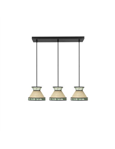 Regleta Constantinopla 3xe27 Beis/verde Regx68x20cm