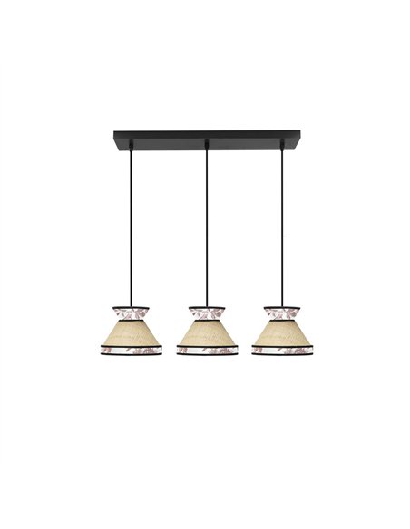 Regleta Constantinopla 3xe27 Beis/rojo Regx68x20cm